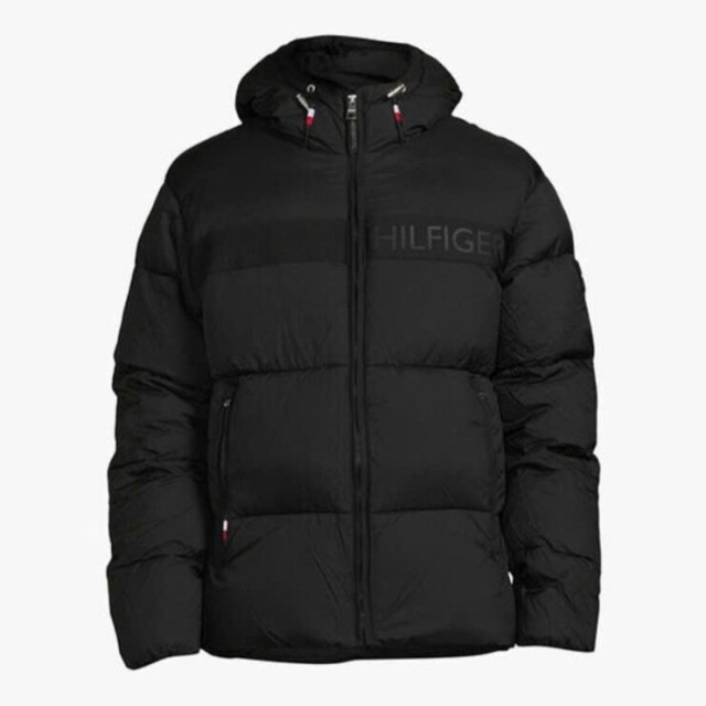 TOMMY HILFIGER 胸前大字LOGO連帽鋪棉外套