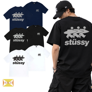 STUSSY Surf walk 三人圖騰短T