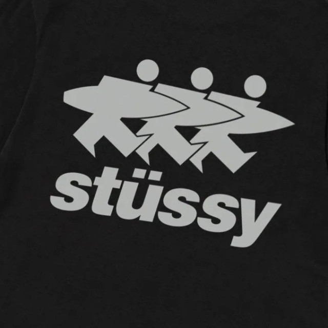 STUSSY Surf walk 三人圖騰短T