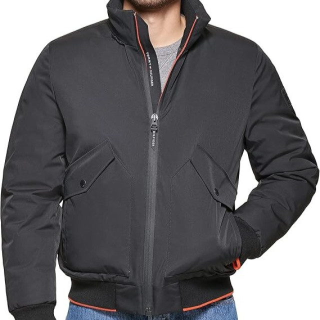 TOMMY HILFIGER 防風鋪棉隱藏帽外套