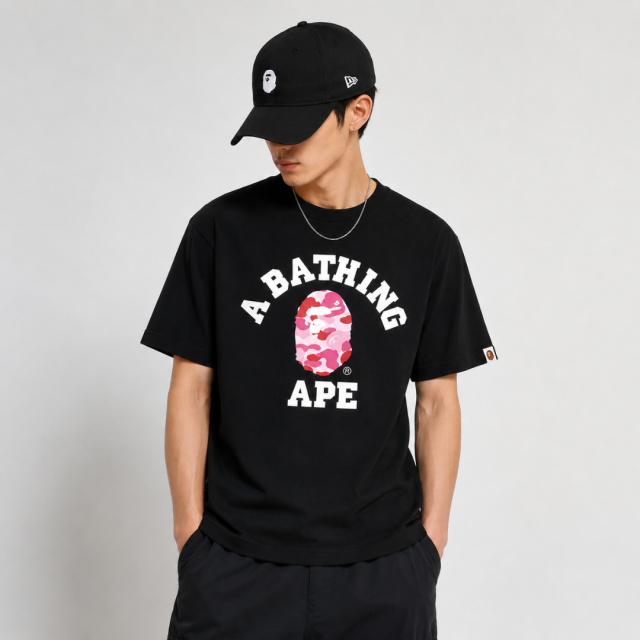 BAPE A BATHING APE 迷彩猿人頭短T