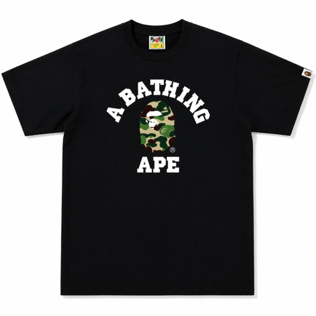 BAPE A BATHING APE 迷彩猿人頭短T