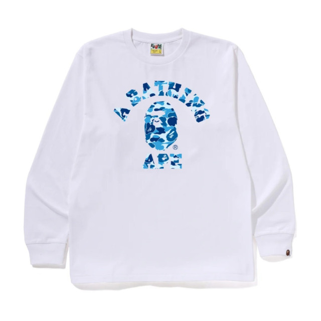 BAPE A BATHING APE 長袖T 藍迷彩猿人頭LOGO