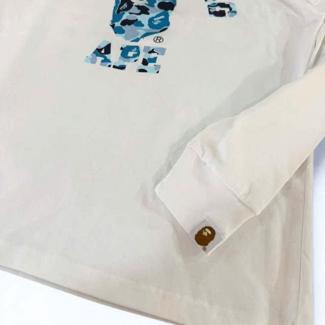BAPE A BATHING APE 長袖T 藍迷彩猿人頭LOGO
