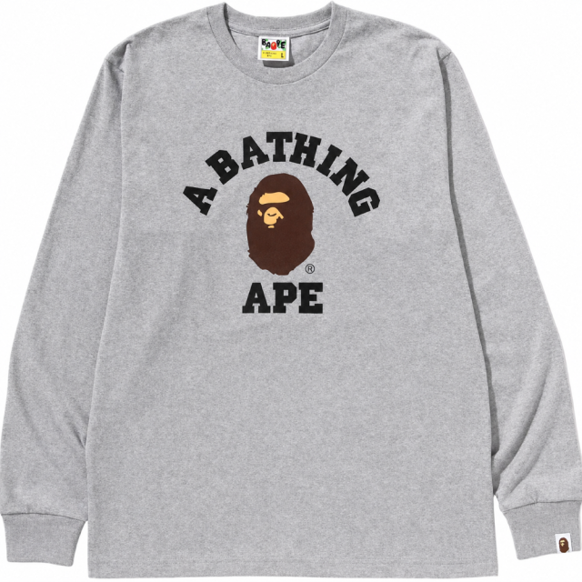 BAPE A Bathing Ape 猿人Logo 長袖T恤
