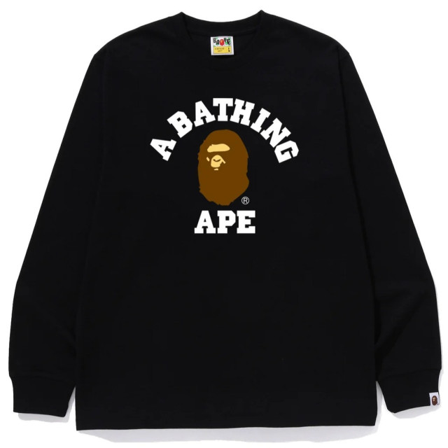 BAPE A Bathing Ape 猿人Logo 長袖T恤