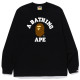 BAPE A Bathing Ape 猿人Logo 長袖T恤