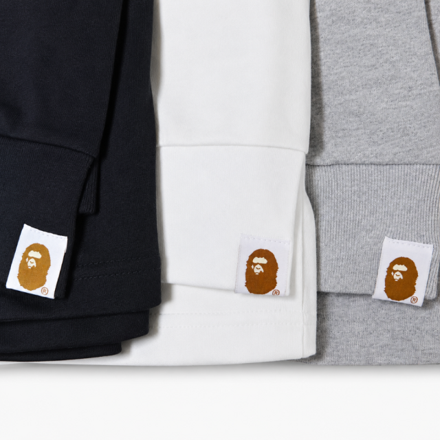 BAPE A Bathing Ape 猿人Logo 長袖T恤