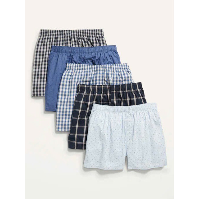 OLD NAVY 男士純棉平口內褲  (5入組) 隨機出貨