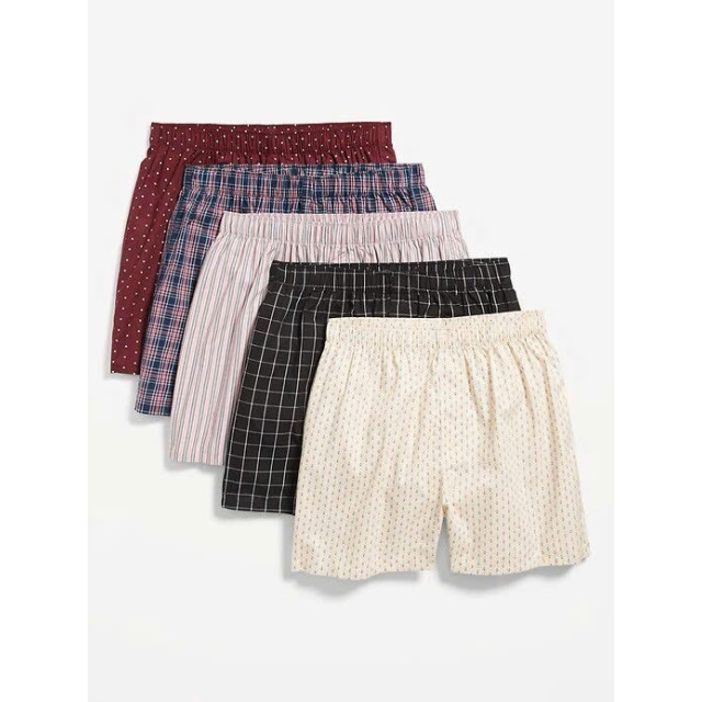 OLD NAVY 男士純棉平口內褲  (5入組) 隨機出貨