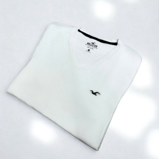 HOLLISTER V領Logo小標短T