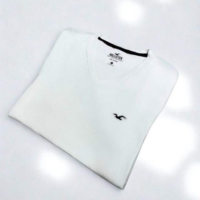 HOLLISTER V領Logo小標短T