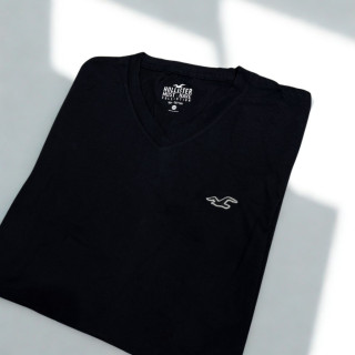 HOLLISTER V領Logo小標短T