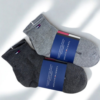TOMMY HILFIGER 休閒素色船型襪 五雙組