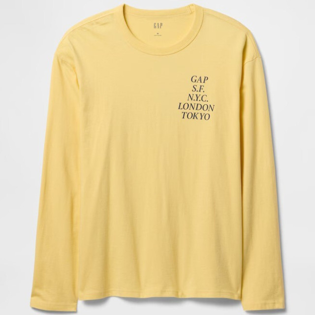 GAP 胸前城市字母薄長T