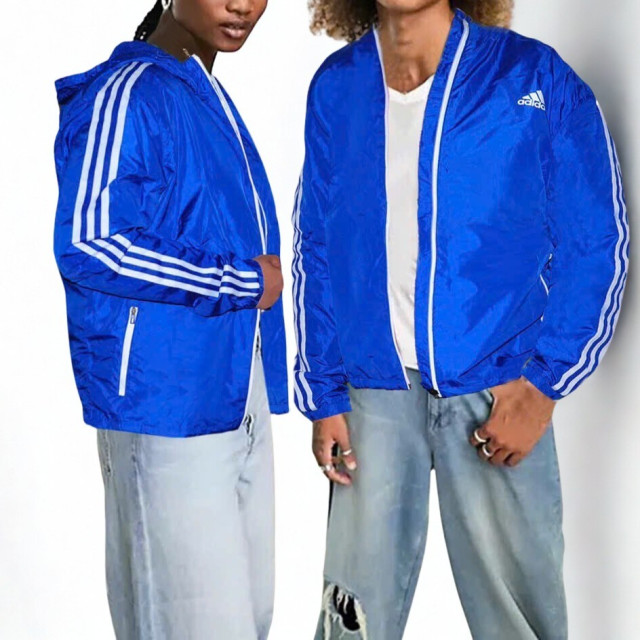 Adidas 三線連帽運動風衣外套 