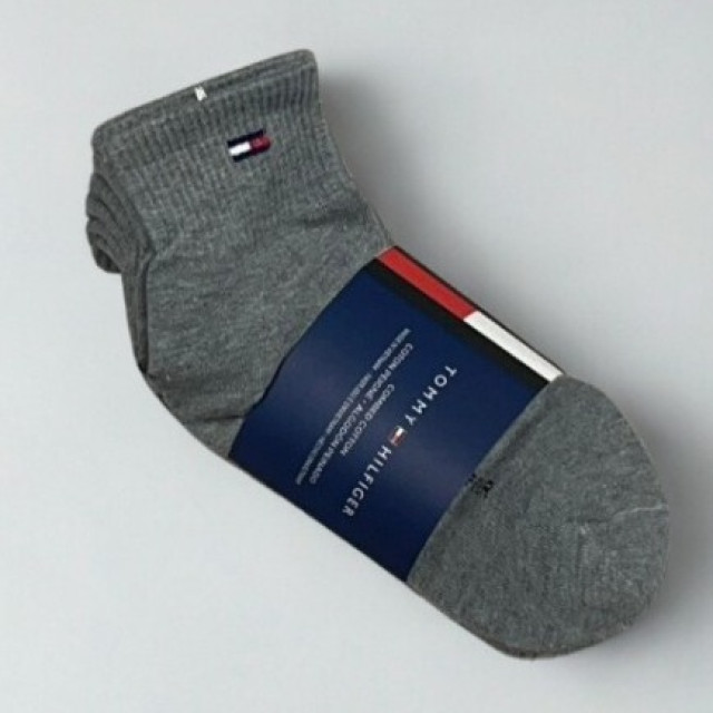 TOMMY HILFIGER 休閒素色船型襪 五雙組