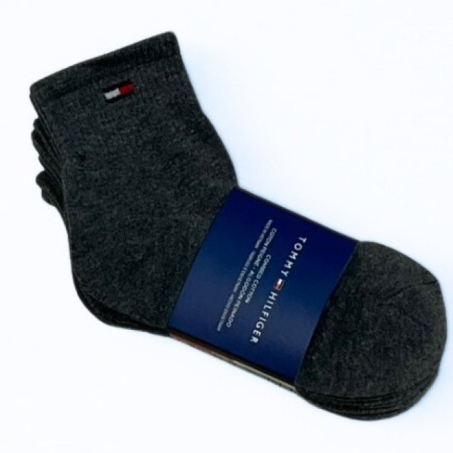 TOMMY HILFIGER 休閒素色船型襪 五雙組