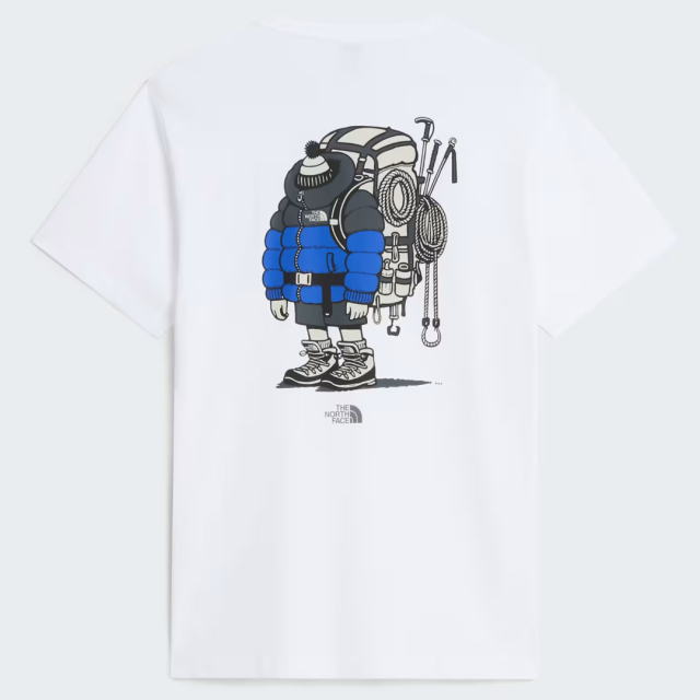 THE NORTH FACE 北臉 登山人 白色短T